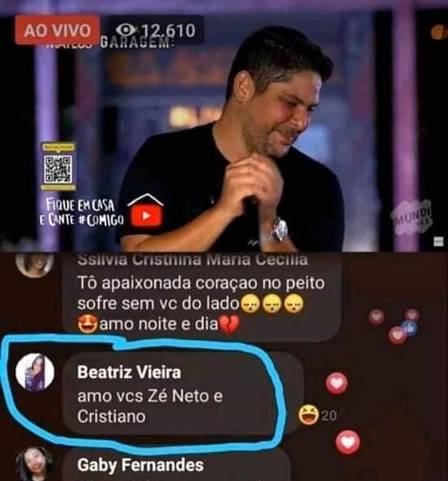 Veja os comentários engraçados da lives :)