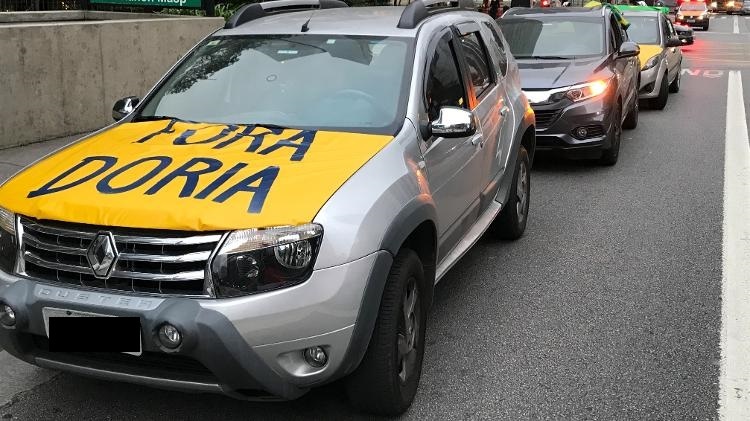 Bolsonaristas fazem carreata contra Doria, Globo e China nas ruas de SP