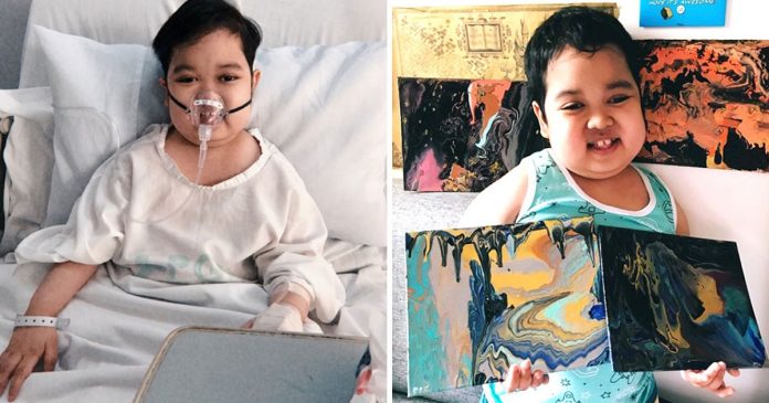 Gratidão: menino com câncer vende pinturas para ajudar