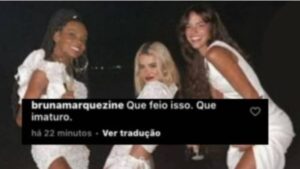 Fã clube de Bruna Marquezine apaga Rafa Kalimann de foto e atriz repreende: “Que feio”. Confira!