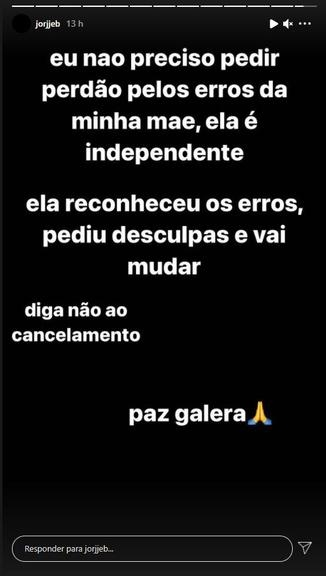 mensagem do filho da Karol