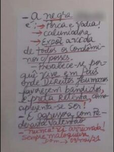 Mulher que foi presa por racismo volta a atacar vizinhos; 'Negra porca'