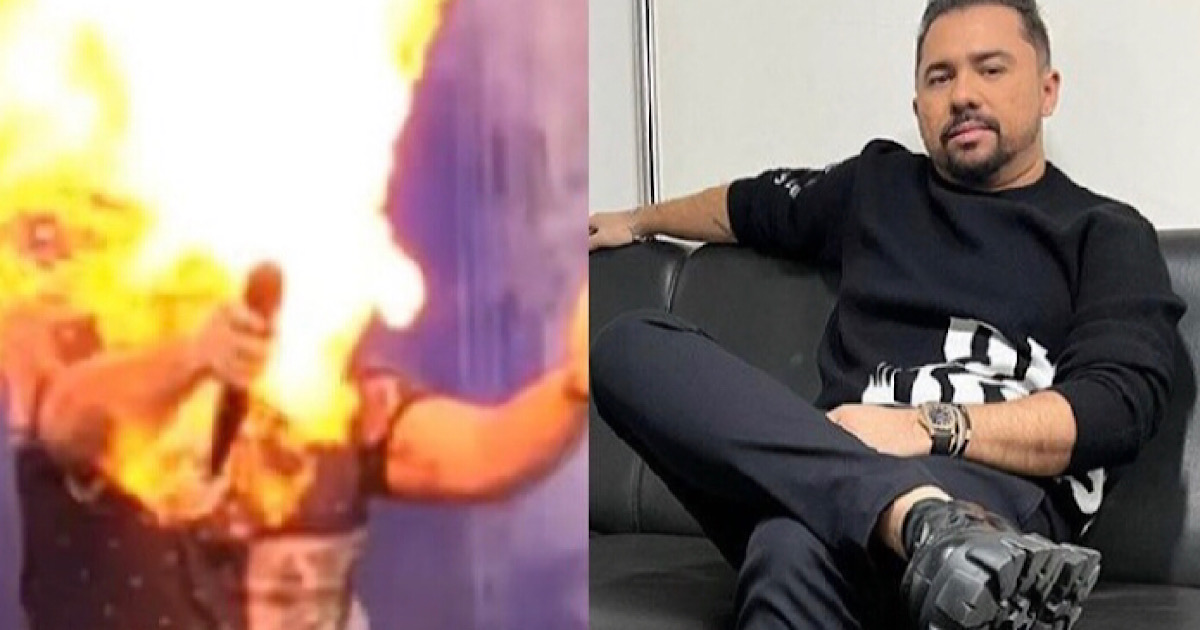 Vídeo: cantor Xand Avião é atingido por chamas durante show e precisa agir às pressas em desespero