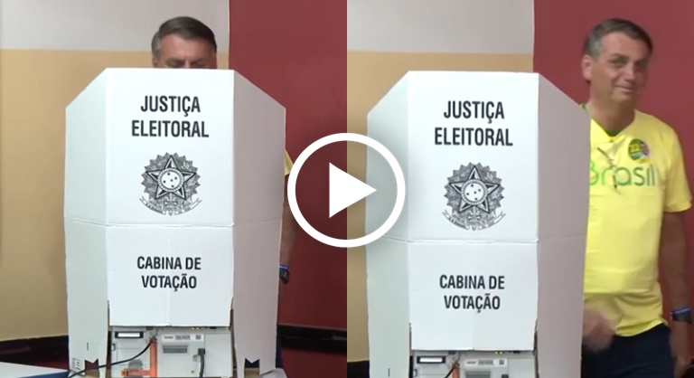 Bolsonaro sai para votação; mas de frente as URNAS o que chama a atenção é outra coisa, veja o vídeo