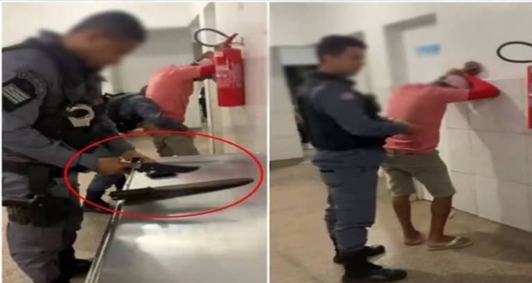 VIDEO: Homem é preso com várias facas após ameaçar crianças dentro de…ver mais