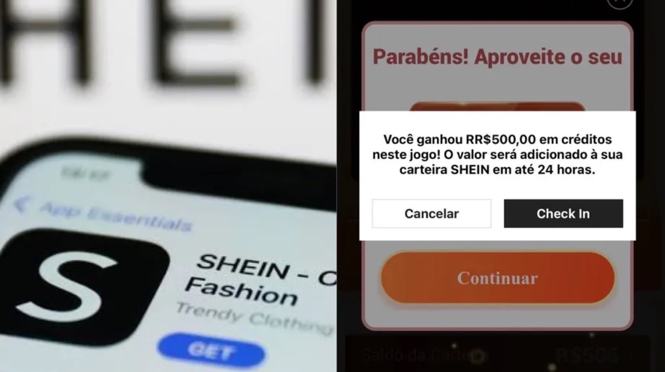 A Shein, uma das principais plataformas de moda online, dando aos clientes a chance de ganhar um crédito de R$ 500 para compras. FOTO: internet.
