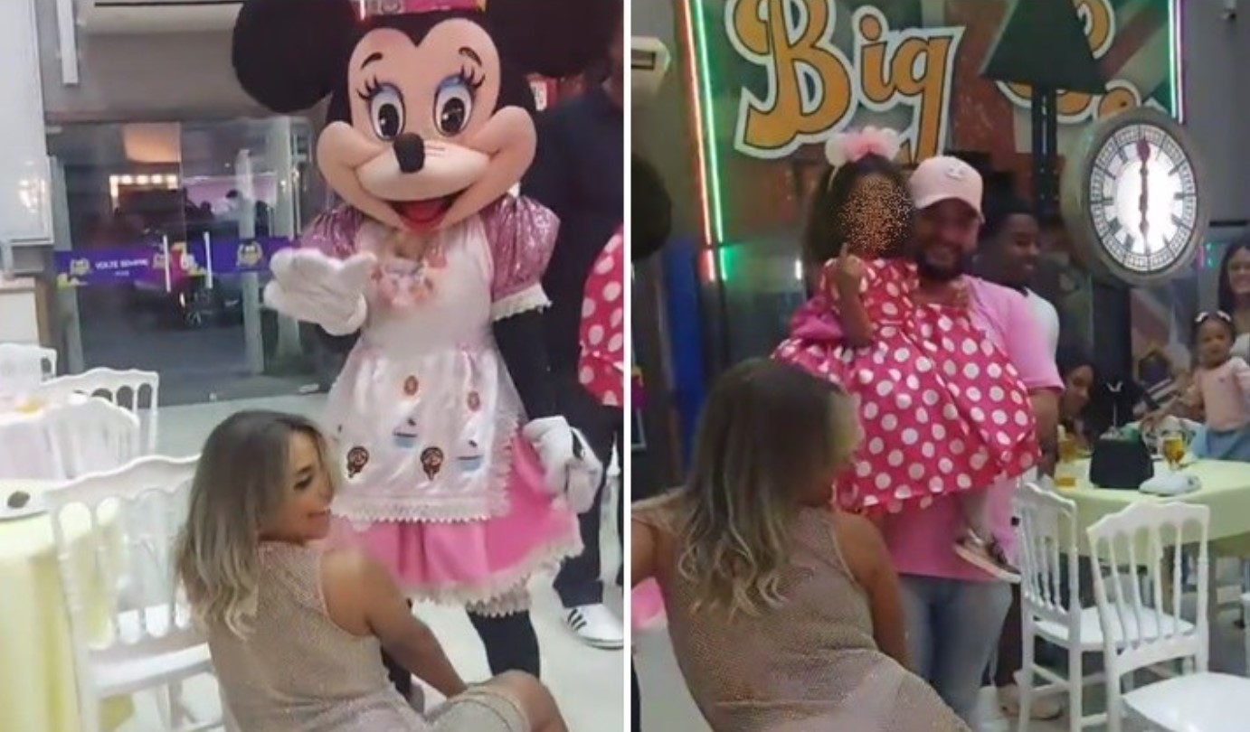 Um vídeo que está circulando pelas redes sociais está causando grande repercussão ao mostrar um certo casal chegando a uma festa infantil. FOTO: internet.