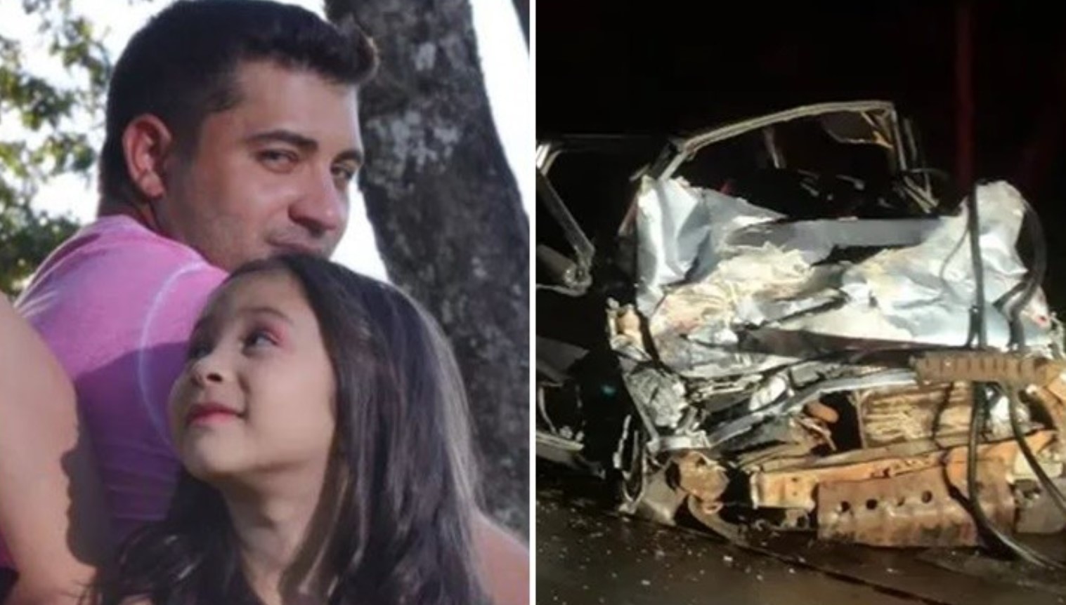 Uma tragédia sem precedentes abalou uma família: Um pai e sua filha de apenas 6 anos perderam a vida em um terrível acidente de carro. FOTO: internet.