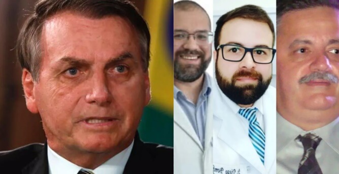 Imagem de Jair Bolsonaro e os médicos.