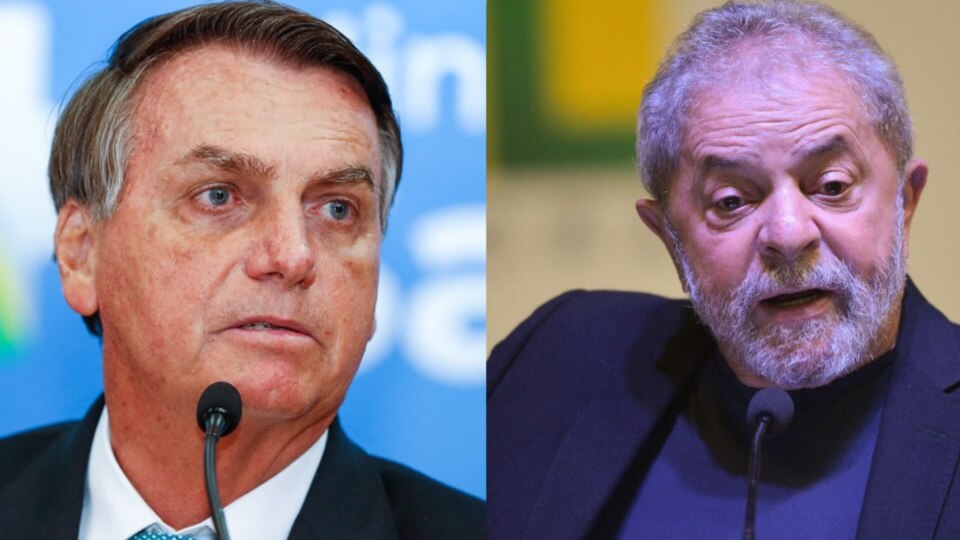 Imagem de Bolsonaro e Lula.