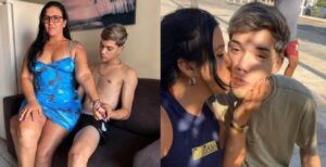 Com 45 anos, a mulher publicou uma imagem ao lado do rapaz e, em tom de brincadeira, o apelidou de 